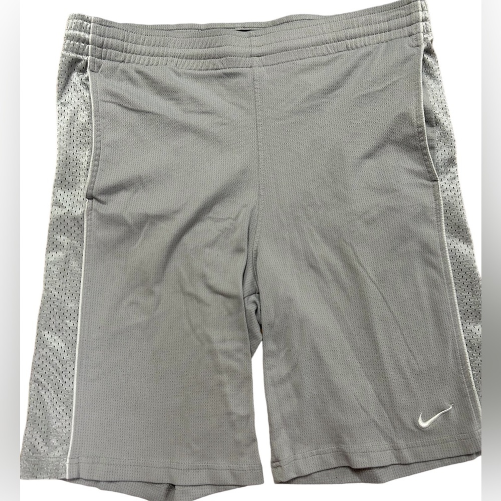 NIKE Basketball Shorts Size Large Gray Long Elastic Band Draw String M213